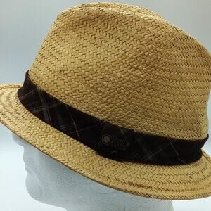 O'NEILL Fedora Hat Size Small/ Medium Made from 100% Paper Straw Beige